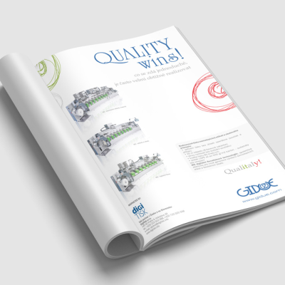 Pagina pubblicitaria GIDUE Quality wins!